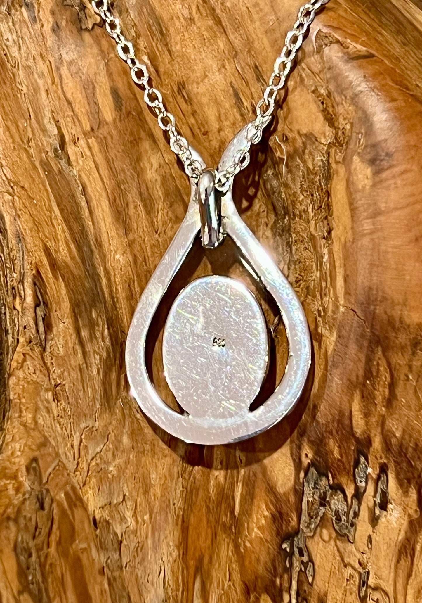 Lightning Ridge Opal Doublet Pendant – Crescent Flow