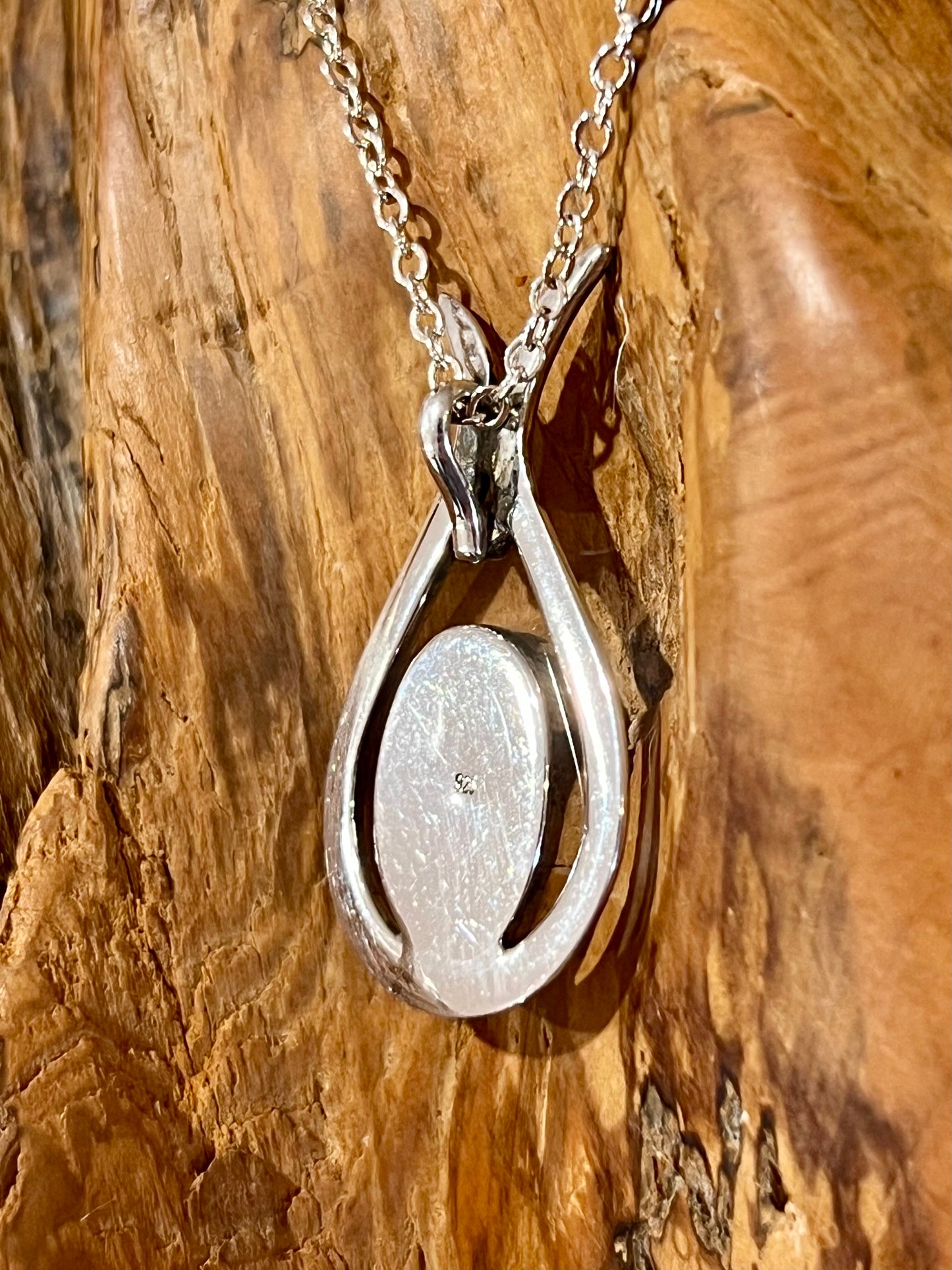 Lightning Ridge Opal Doublet Pendant – Crescent Flow