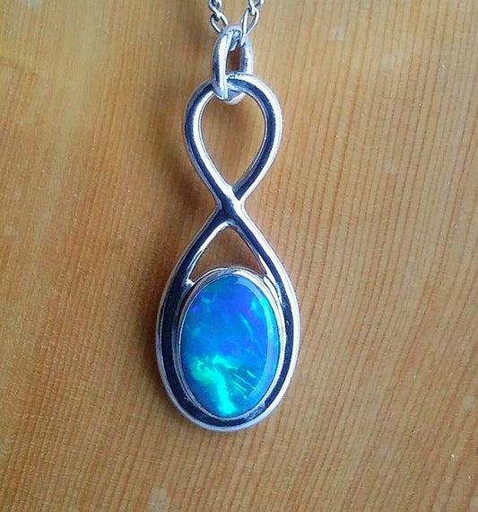 Lightning Ridge Opal Doublet Pendant – Infinity Flow Design